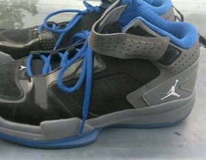 Blue and Black  Jordans